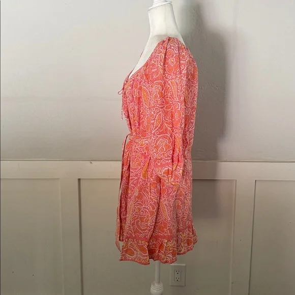 Cleobella Grace blossom mini pink and Orange Paisley Dress - Picture 5 of 7